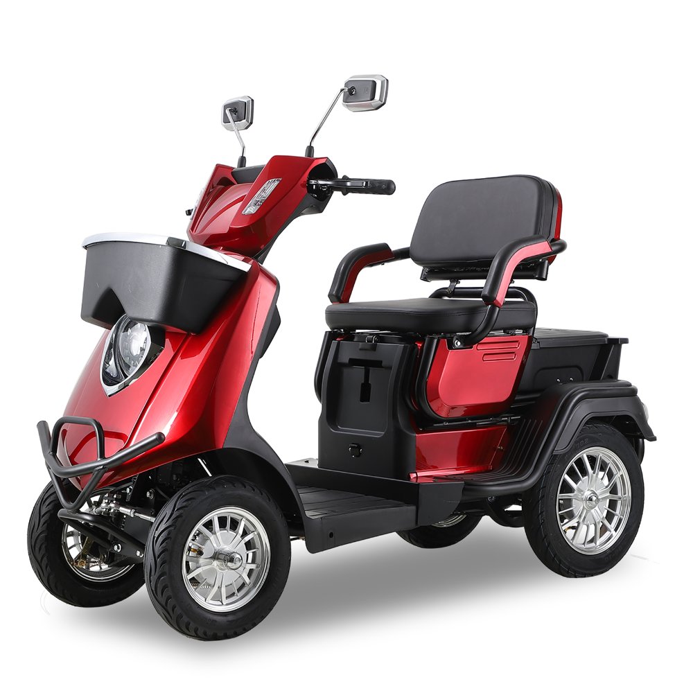 ZVGREEN JX1D Electric 4-Wheel Mobility Scooter - RED
